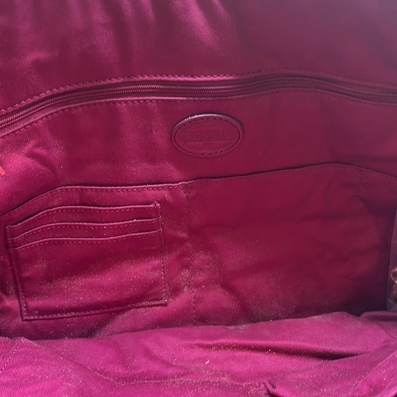 Fossil Red Leather Tote MCB6665A - Picture 10 of 10